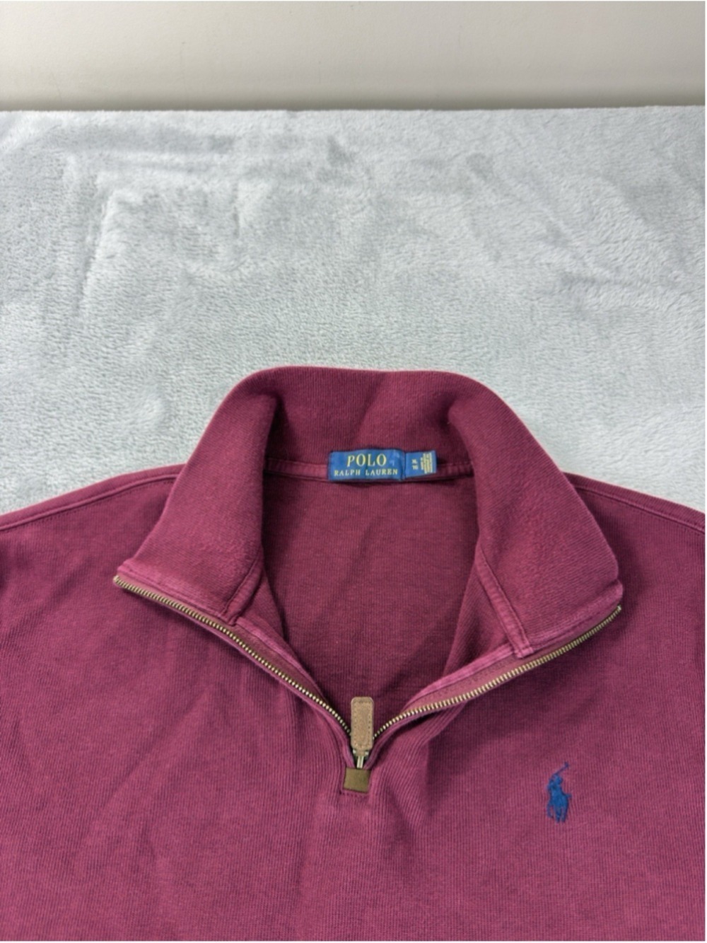 Polo Ralph Lauren Men's XL Red 1/4 Zip Pullover Sweater 100% Cotton - Picture 7 of 11